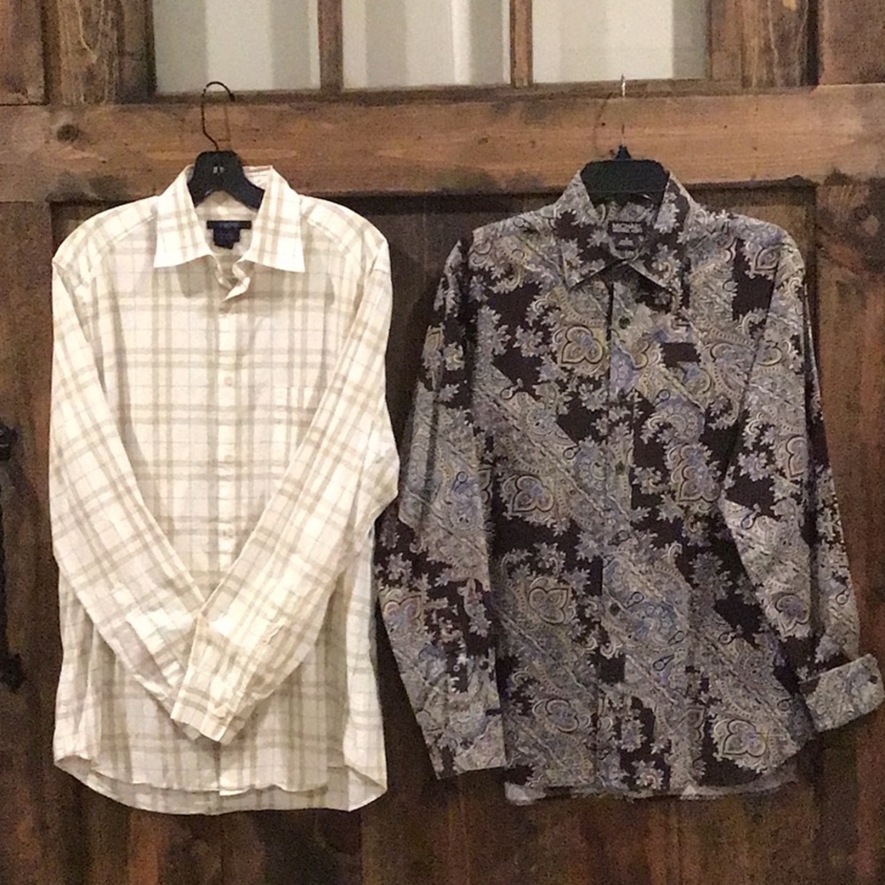SOLD!! Zegna S AND MICHAEL KORS men’s shirts.  Both size M